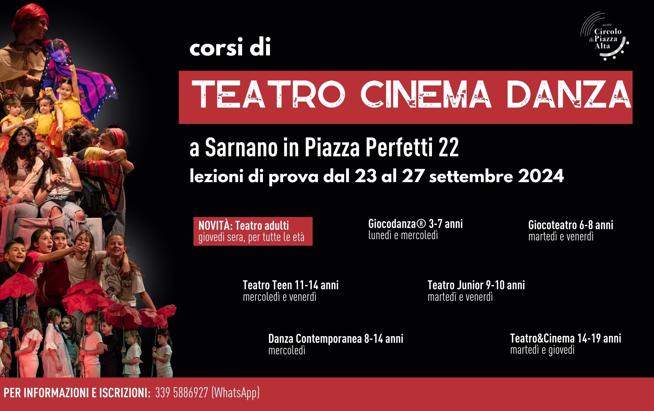 Corsi di teatro cinema e danza a Sarnano 2024-25