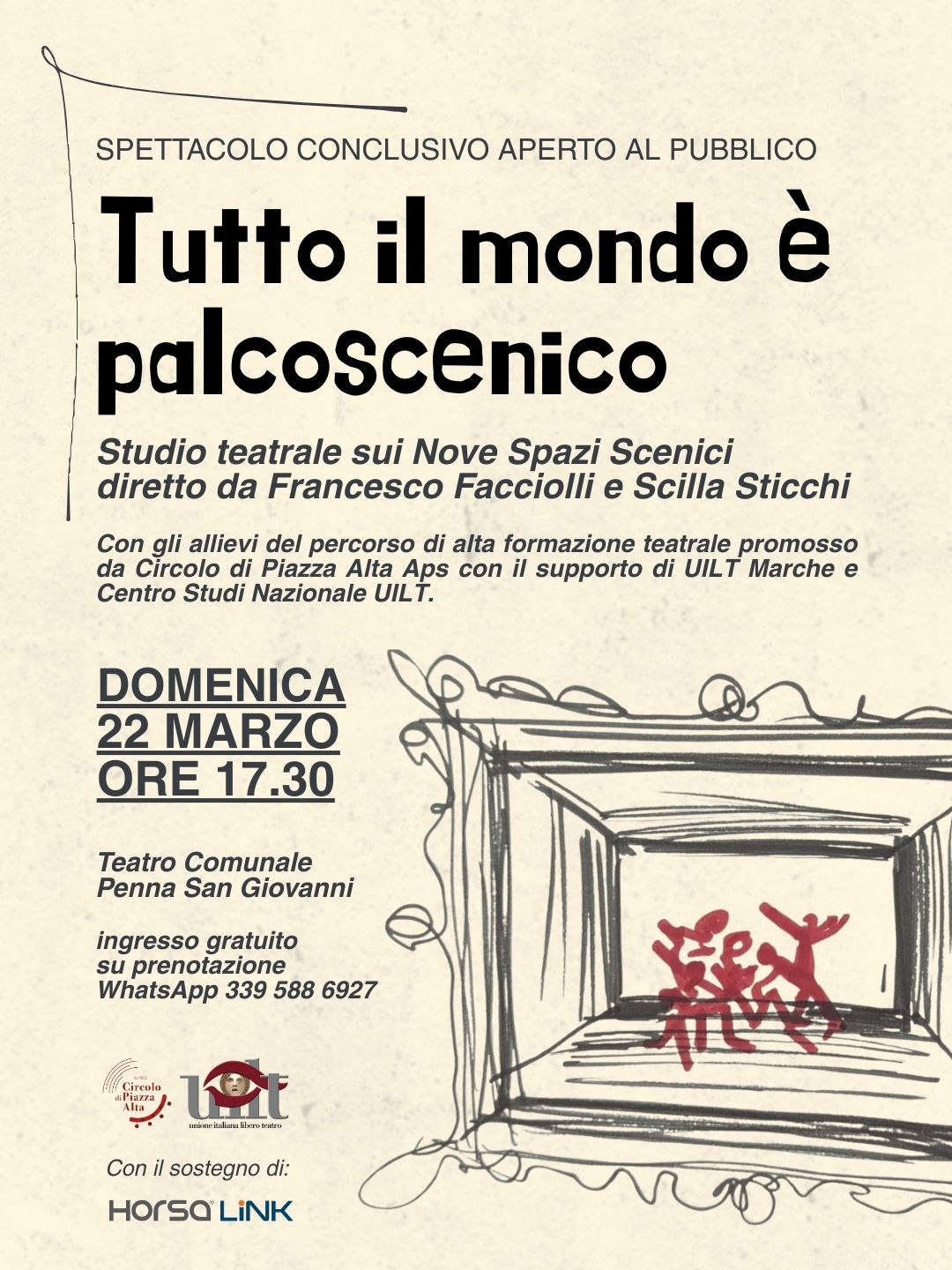 Tutto il mondo è palcoscenico - Percorso di alta formazione teatrale con Francesco Facciolli e Scilla Sticchi - Sarnano - Circolo di Piazza Alta